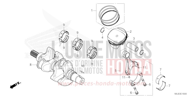 KURBELWELLE/KOLBEN von Hornet 750 GRAPHITE BLACK (NHB01) von 2026